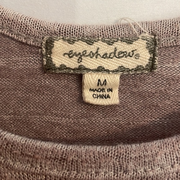 Eyeshadow, Brown striped tank with lace trim, size M - Picture 4 of 8